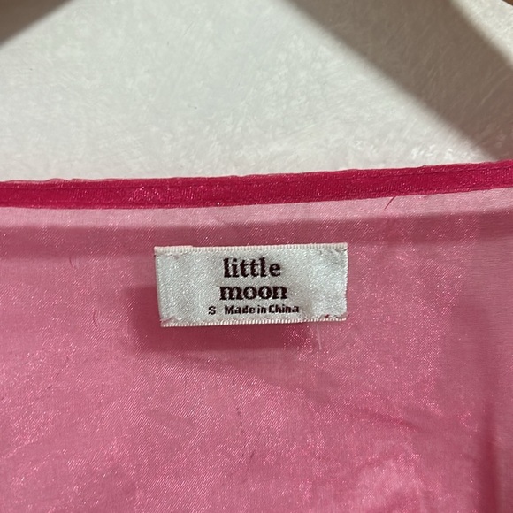 ARITZIA Little Moon Celestia Fuchsia Blouse Glam Preppy Sz Small Fairy Romantic - Picture 5 of 8